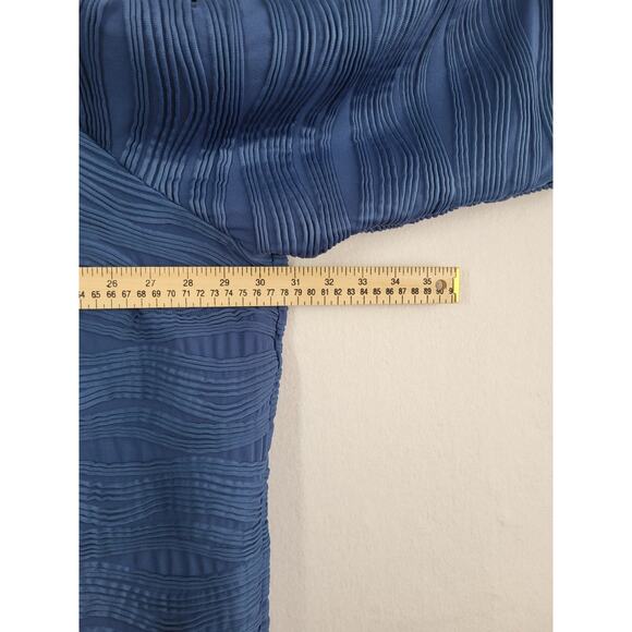 Maggie Barnes Blue Textured Artsy Top Blouse 4X Pullover 3/4 Sleeve Work Coastal - Picture 5 of 8